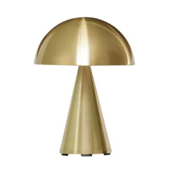 HÜBSCH LED-Akku-Tischleuchte Mush, messing, IP44 dimmbar