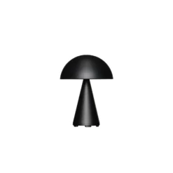 HÜBSCH LED-Akku-Tischleuchte Mush, schwarz matt, Höhe 20 cm