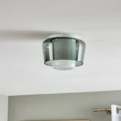 Helestra Canio Glas-Deckenleuchte, rauchgrau