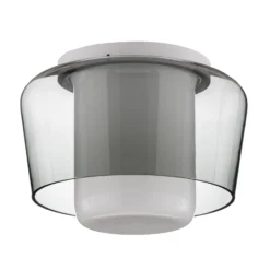 Helestra Canio Glas-Deckenleuchte, rauchgrau