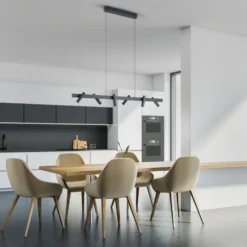 Helestra Coni LED-Hängeleuchte 6 Spots schwarz