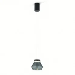Helestra Fou LED-Hängeleuchte Rauchglas 11x9,5cm