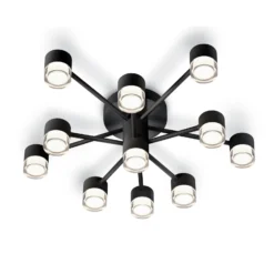 Helestra Kala LED-Deckenleuchte, schwarz, 11-flg.