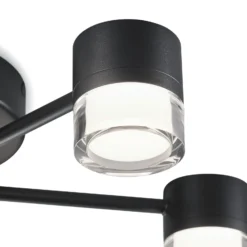 Helestra Kala LED-Deckenleuchte, schwarz, 7-flg.
