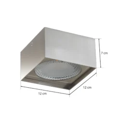 Helestra Kari LED-Deckenleuchte, eckig, nickel