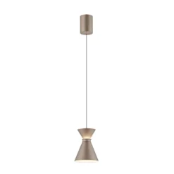 Helestra LED-Hängelampe LUK, braun, 1-flg., dimmbar