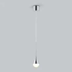 Helestra LED-Pendelleuchte DUC, chrom, IP44, Ø 7 cm