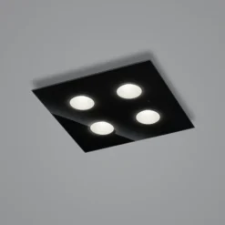 Helestra Nomi LED-Deckenlampe 38x38cm dim schwarz
