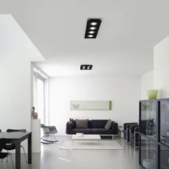 Helestra Nomi LED-Deckenlampe 75x21cm dim schwarz