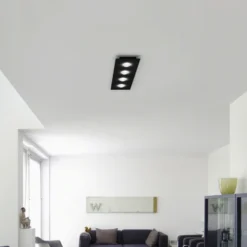 Helestra Nomi LED-Deckenlampe 75x21cm dim schwarz