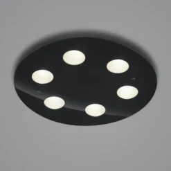 Helestra Nomi LED-Deckenleuchte Ø49cm dim schwarz