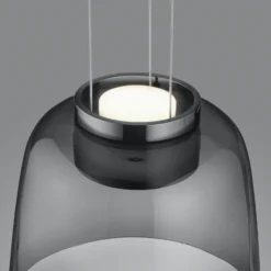 Helestra Oda Hängelampe schwarz Glasschirm