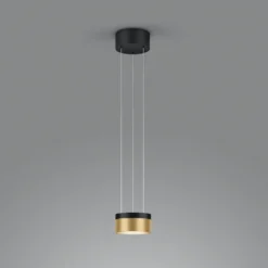 Helestra Oda LED-Hängeleuchte schwarz/gold