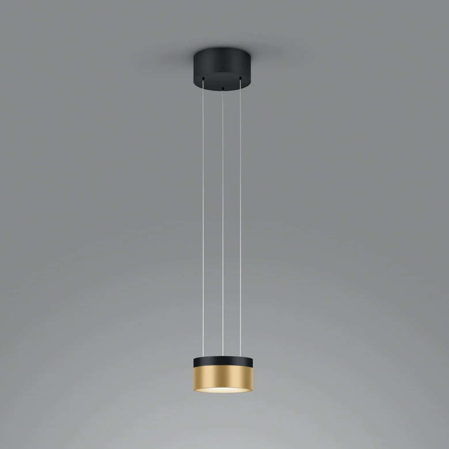 Helestra Oda LED-Hängeleuchte schwarz/gold