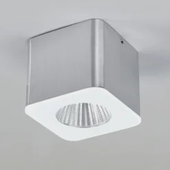Helestra Oso LED-Deckenspot, eckig, alu matt