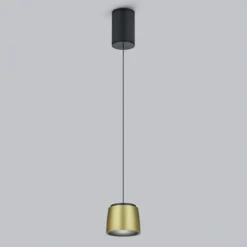 Helestra Ove LED-Hängeleuchte Ø9,5cm gold-schwarz