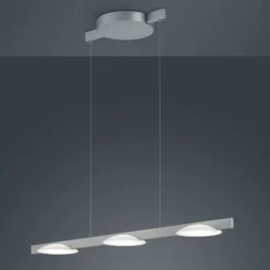Helestra Pole LED-Hängeleuchte dreiflammig nickel