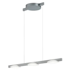 Helestra Pole LED-Hängeleuchte dreiflammig nickel