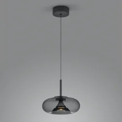 Helestra Sica LED-Hängeleuchte schwarz/rauchgrau
