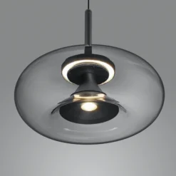 Helestra Sica LED-Hängeleuchte schwarz/rauchgrau