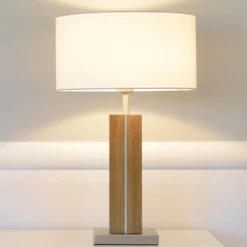 HerzBlut Dana Tischleuchte, Eiche geölt Höhe 56 cm