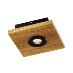 HerzBlut Deckenleuchte Lennon, Holz, 20 cm lang, GU10