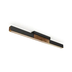 HerzBlut LED-Deckenleuchte Lana del nero, Holz, dimmbar
