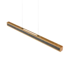 HerzBlut LED-Hängelampe Karl G, Holz/Stein, up/down, dimmbar