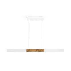 HerzBlut LED-Hängelampe Lana del bianco, Holz, dimmbar