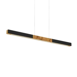 HerzBlut LED-Hängeleuchte Lana del nero, Holz, dimmbar