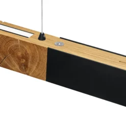HerzBlut LED-Hängeleuchte Lana del nero, Holz, dimmbar