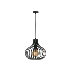 Hängelampe Aglio, Ø 28 cm, schwarz, Metall