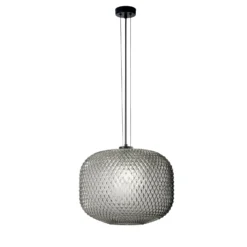 Hängelampe Ashford, rauchgrau, Ø 40 cm, Glas