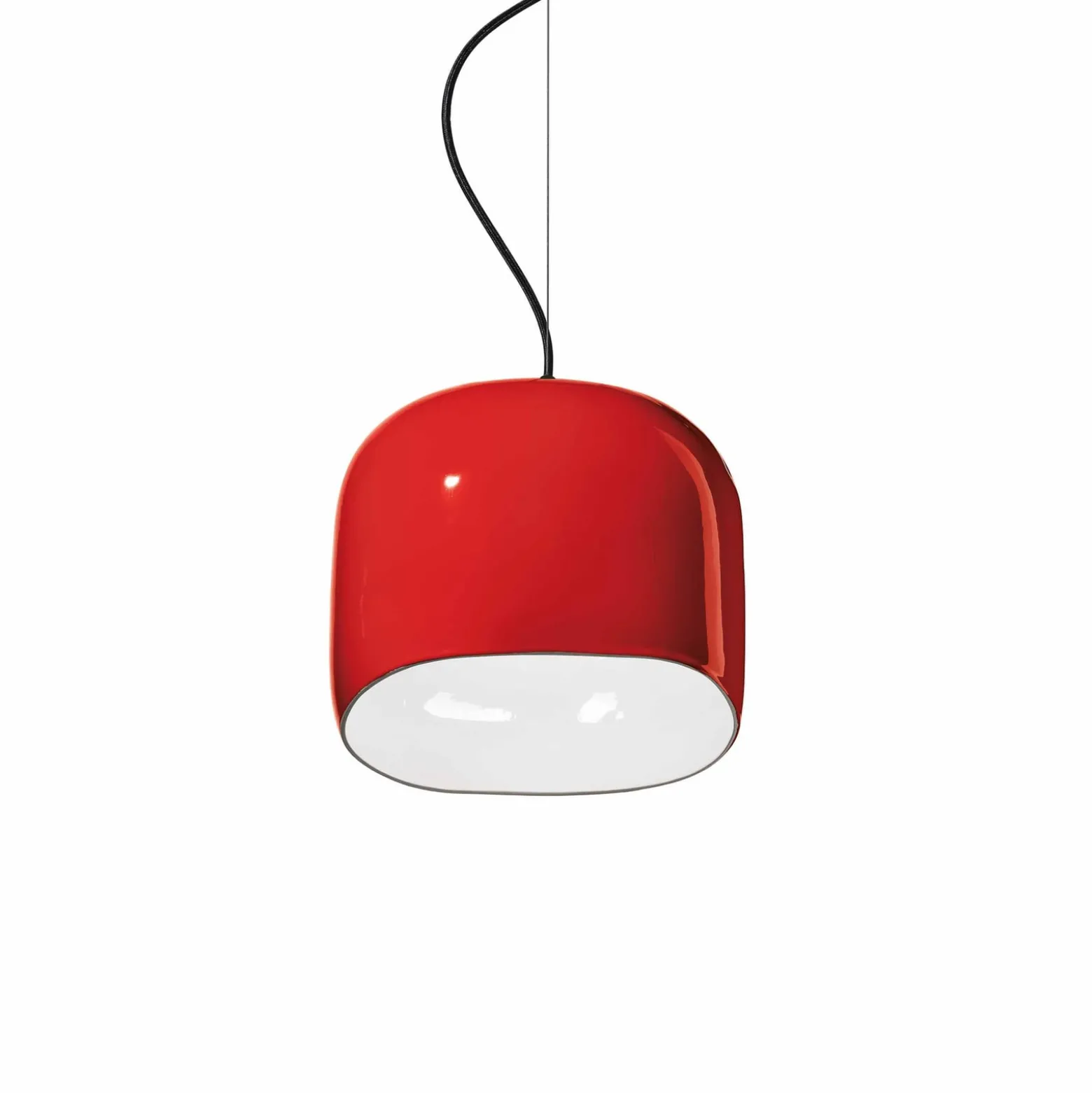 Hängelampe Ayrton, Keramik, Länge 29 cm, rot