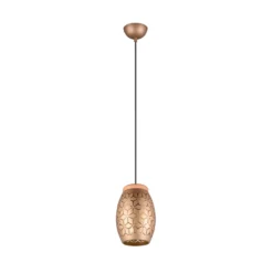 Hängelampe Bidar, Ø 15 cm, kaffeebraun, Metall