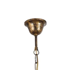 Hängelampe BILIARDO GIORGIO, creme/bronze, Glas/Eisen 2-flg.