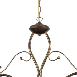 Hängelampe BILIARDO GIORGIO, creme/bronze, Glas/Eisen 2-flg.