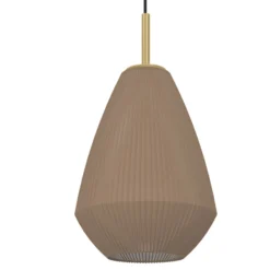 Hängelampe Caprarola, Länge 90 cm, sandfarben, 3-flg., Glas