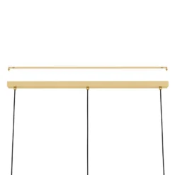 Hängelampe Caprarola, Länge 90 cm, sandfarben, 3-flg., Glas