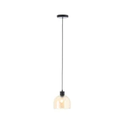 Hängelampe Casto, Ø 19 cm, bernstein, Glas