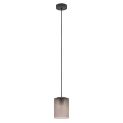 Hängelampe Colomera, Ø 15 cm, schwarz/grau, Glas