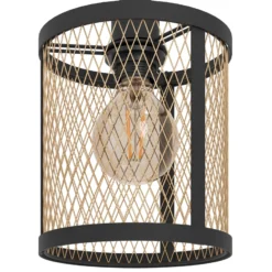 Hängelampe Dellow, Länge 88 cm, schwarz/messingfarben, 3-flg