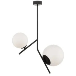Hängelampe Dione, zweiflammig, schwarz