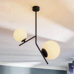 Hängelampe Dione, zweiflammig, schwarz