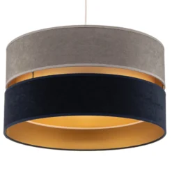 Hängelampe Duo marineblau/grau/gold Ø40cm 1flammig