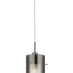 Hängelampe Duo 2 Rauchglas/chrom lang dreiflammig