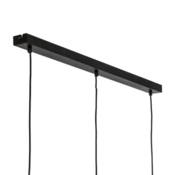 Hängelampe Funda, schwarz, Länge 110 cm, 3-flg., Metall/Glas