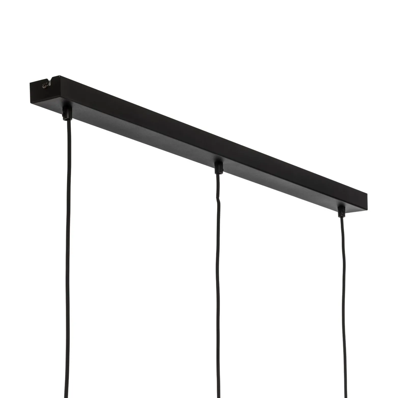 Hängelampe Funda, schwarz, Länge 110 cm, 3-flg., Metall/Glas