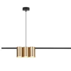 Hängelampe Genesis, Alu schwarz/gold, 5 x GU10, Länge 100 cm