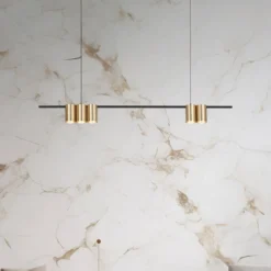 Hängelampe Genesis, Alu schwarz/gold, 5 x GU10, Länge 100 cm